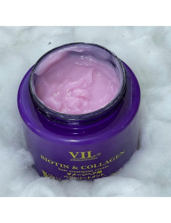 Hấp Dầu VIL 3D TÍM 1000ml kem ủ siêu mềm mượt 1000ml giữ màu phục hồi chuyên sâu thơm lâu